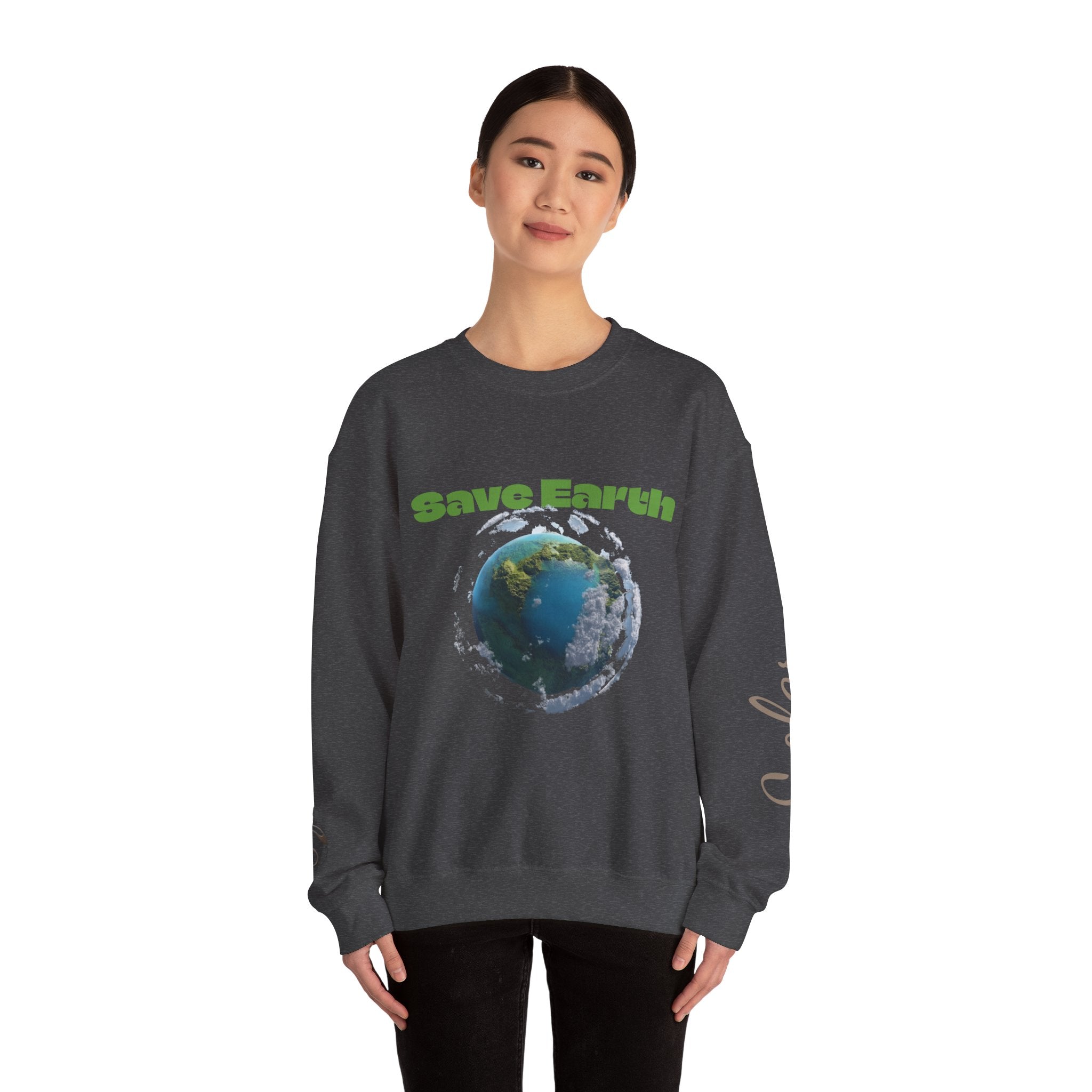 Save Earth Personalizable Sweatshirt — Customizable Eco-Friendly Message