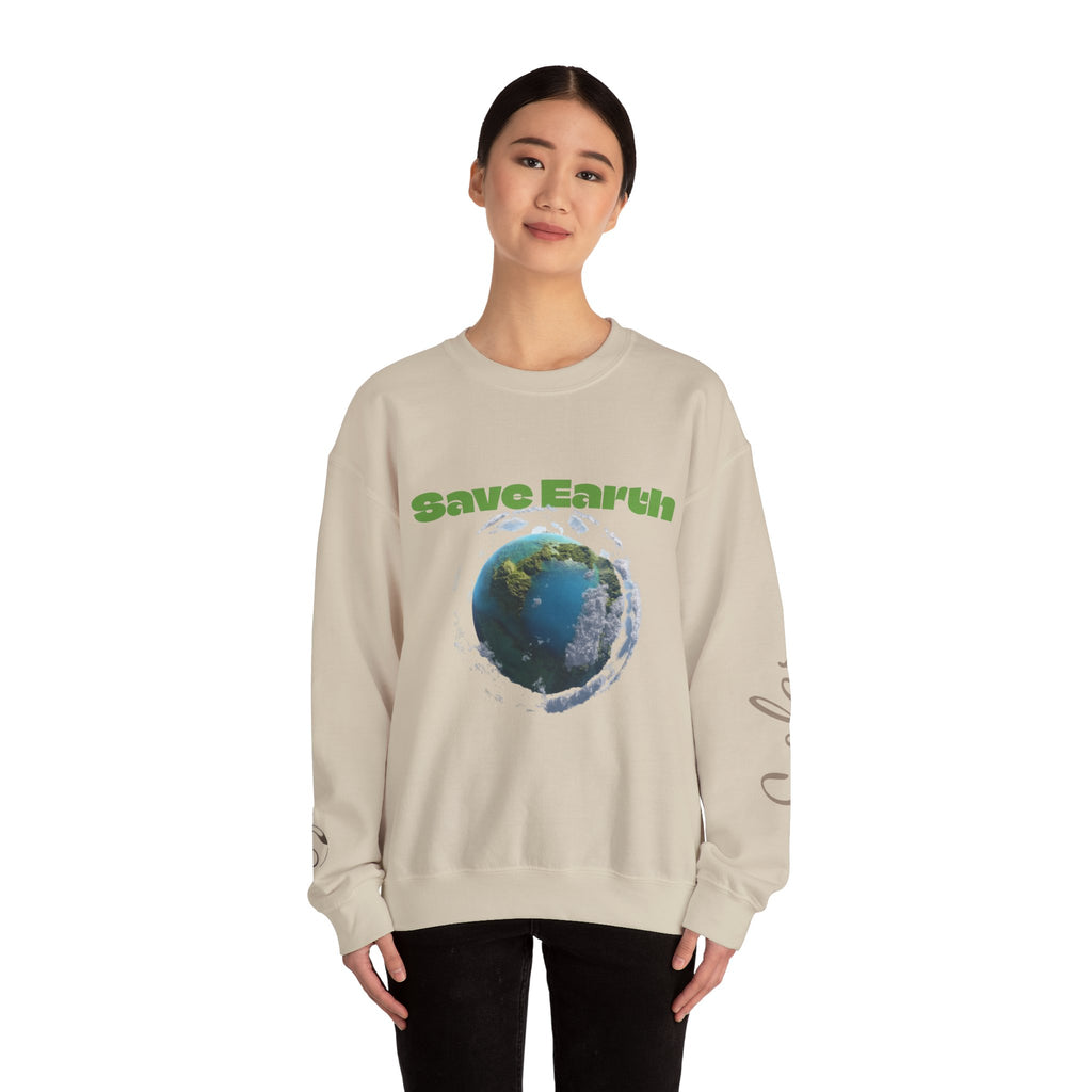 Save Earth Personalizable Sweatshirt — Customizable Eco-Friendly Message
