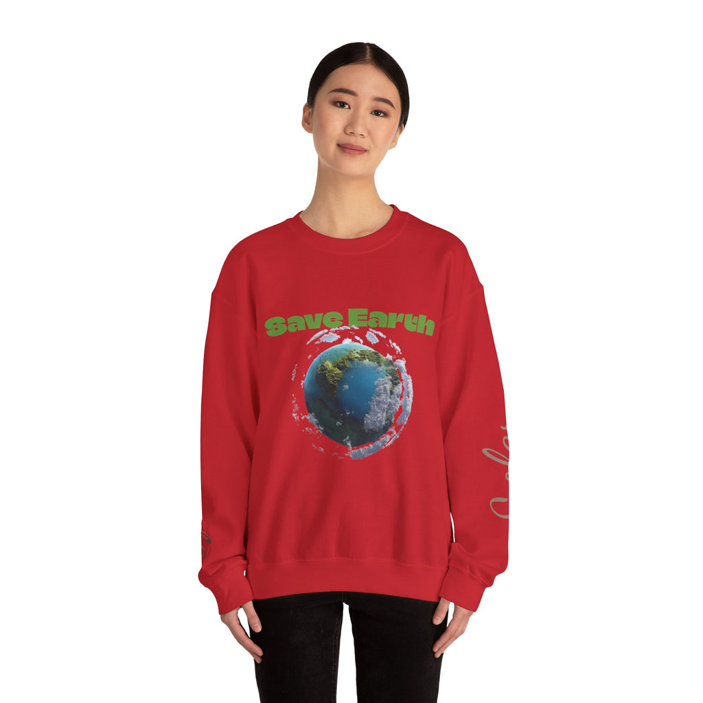 Save Earth Personalizable Sweatshirt — Customizable Eco-Friendly Message