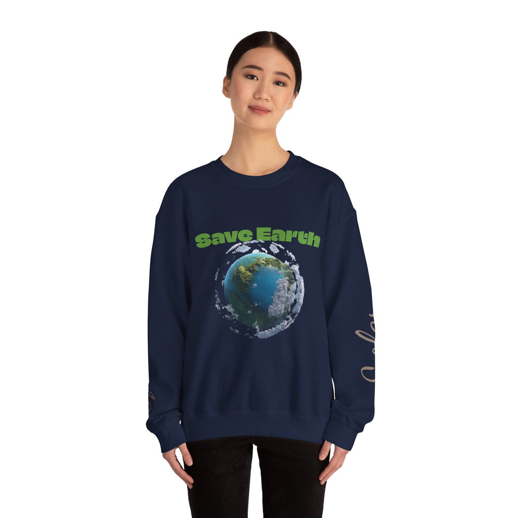 Save Earth Personalizable Sweatshirt — Customizable Eco-Friendly Message