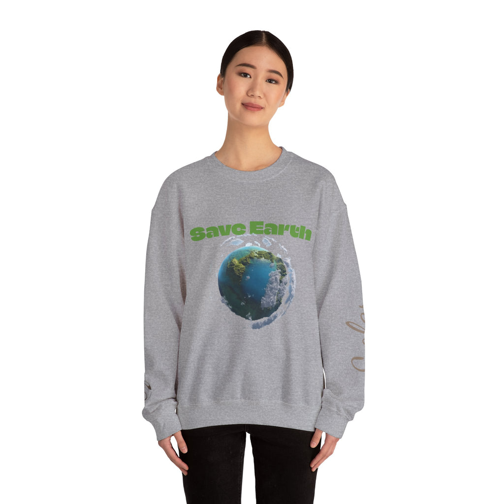 Save Earth Personalizable Sweatshirt — Customizable Eco-Friendly Message