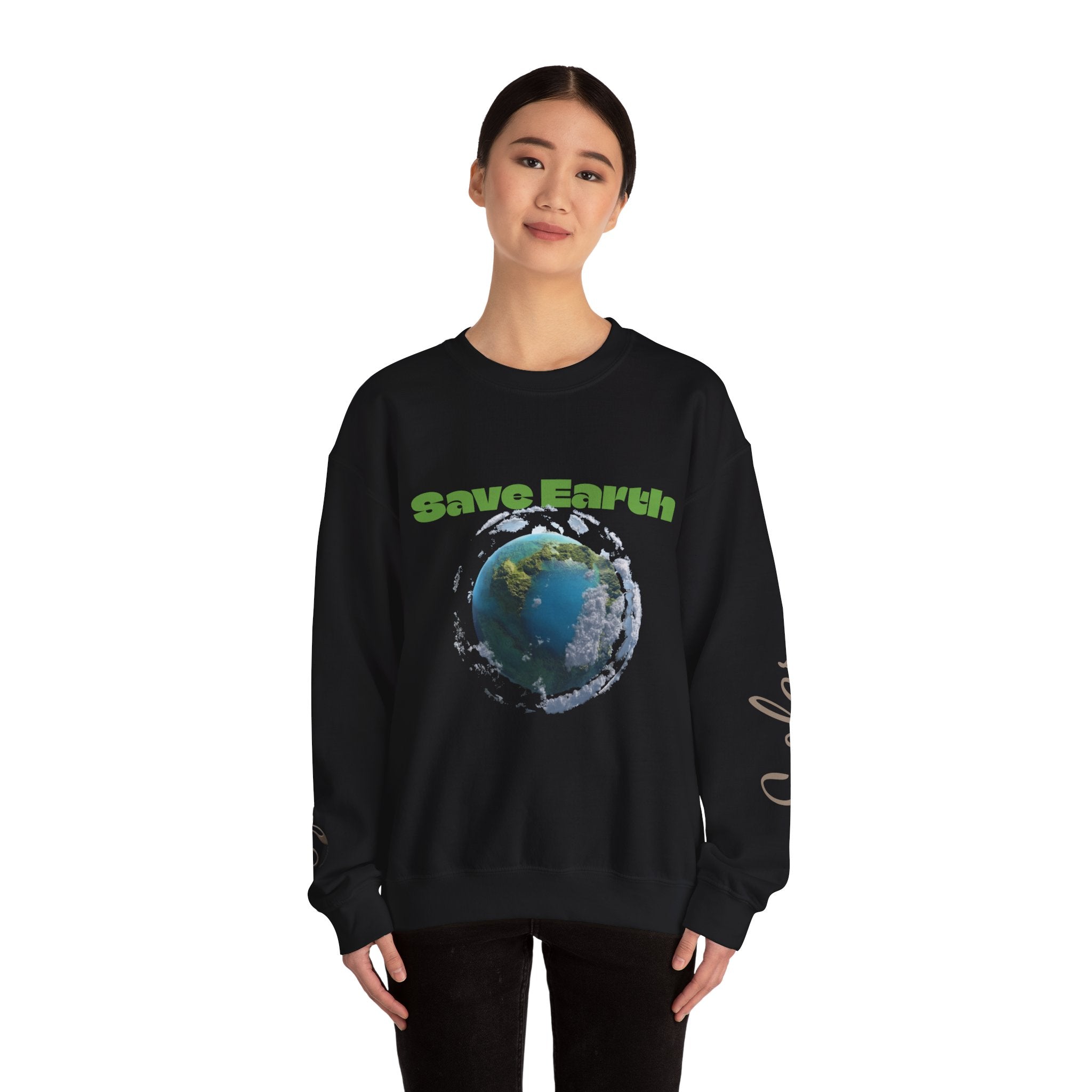 Save Earth Personalizable Sweatshirt — Customizable Eco-Friendly Message