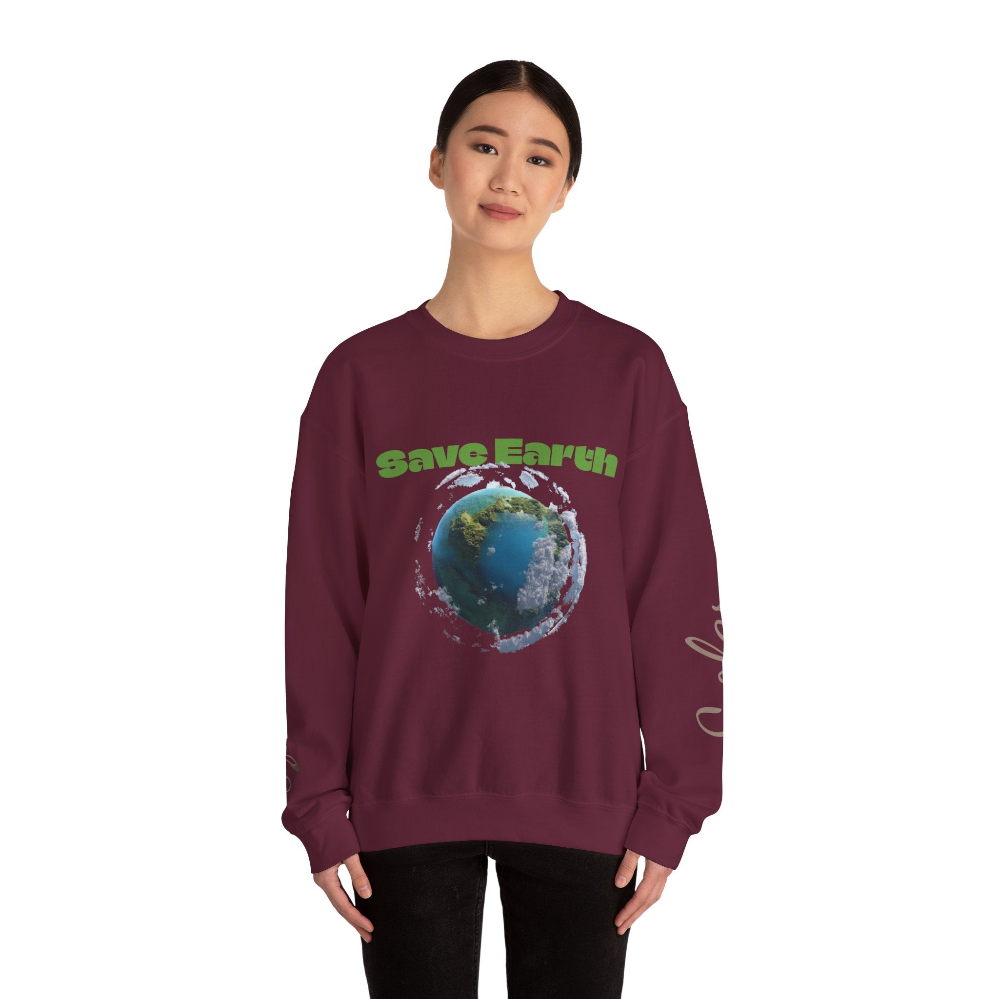 Save Earth Personalizable Sweatshirt — Customizable Eco-Friendly Message