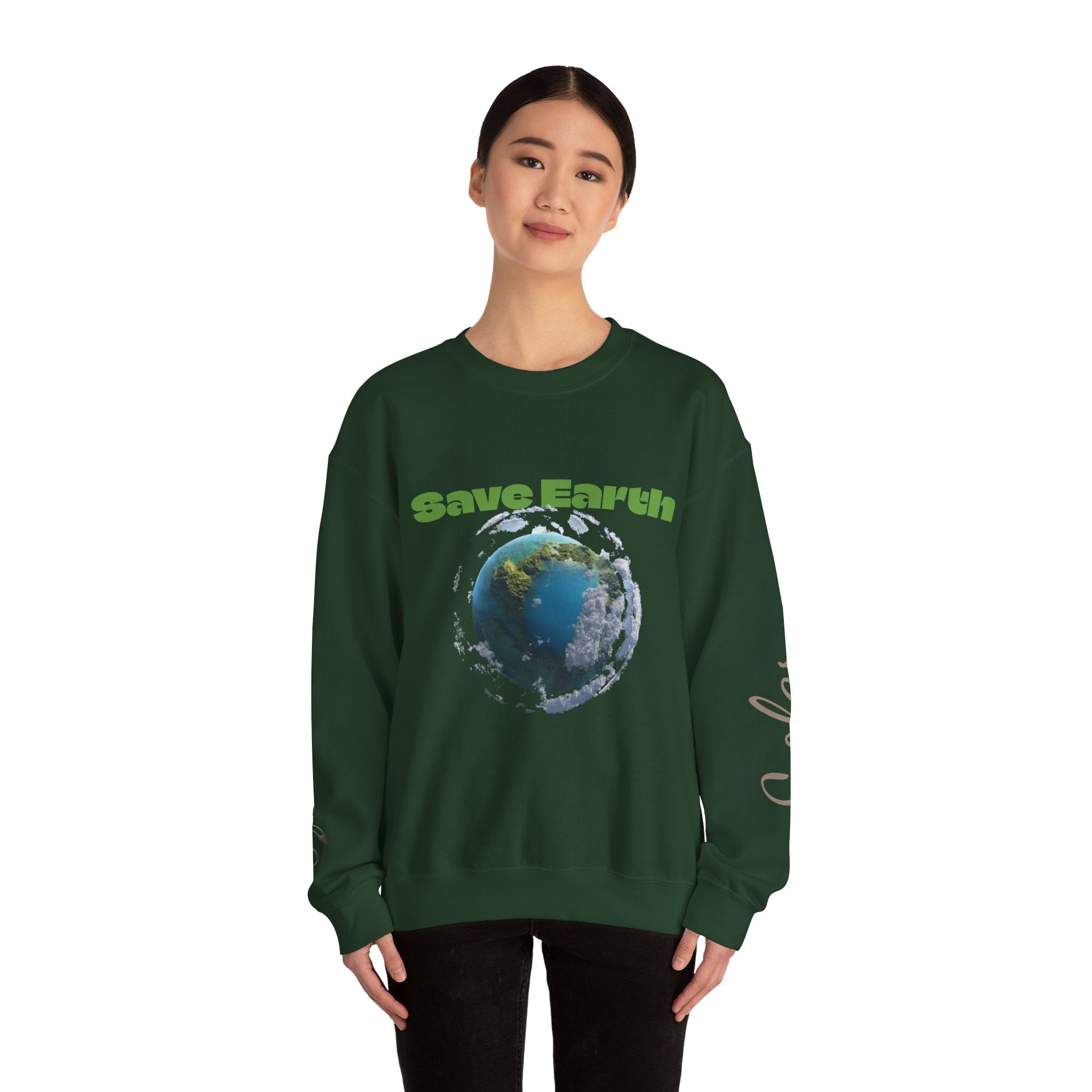Save Earth Personalizable Sweatshirt — Customizable Eco-Friendly Message