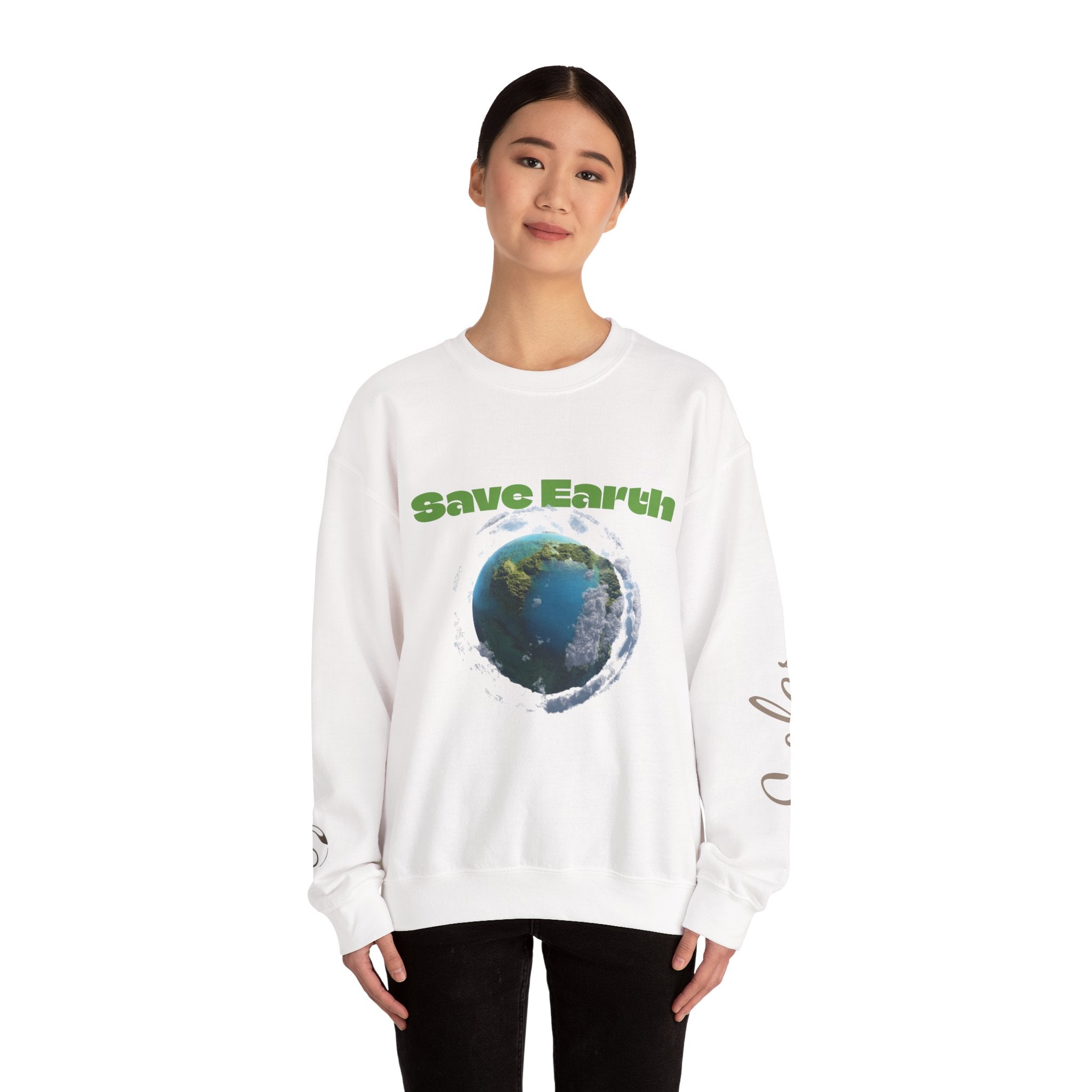 Save Earth Personalizable Sweatshirt — Customizable Eco-Friendly Message